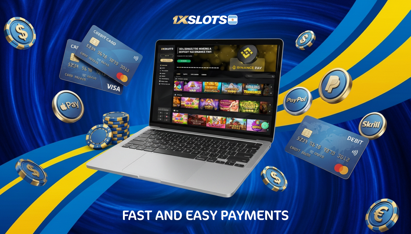 Los retiros de 1xslots Argentina son muy fáciles y simples